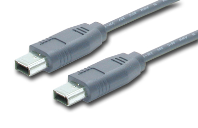 Firewire cable with 6 Pin connectors at both ends.