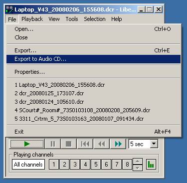 Export Audio CD using the Liberty Player