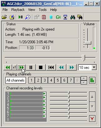 Increased speed is noted in the playback window