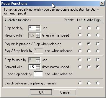 Set Pedal Functions