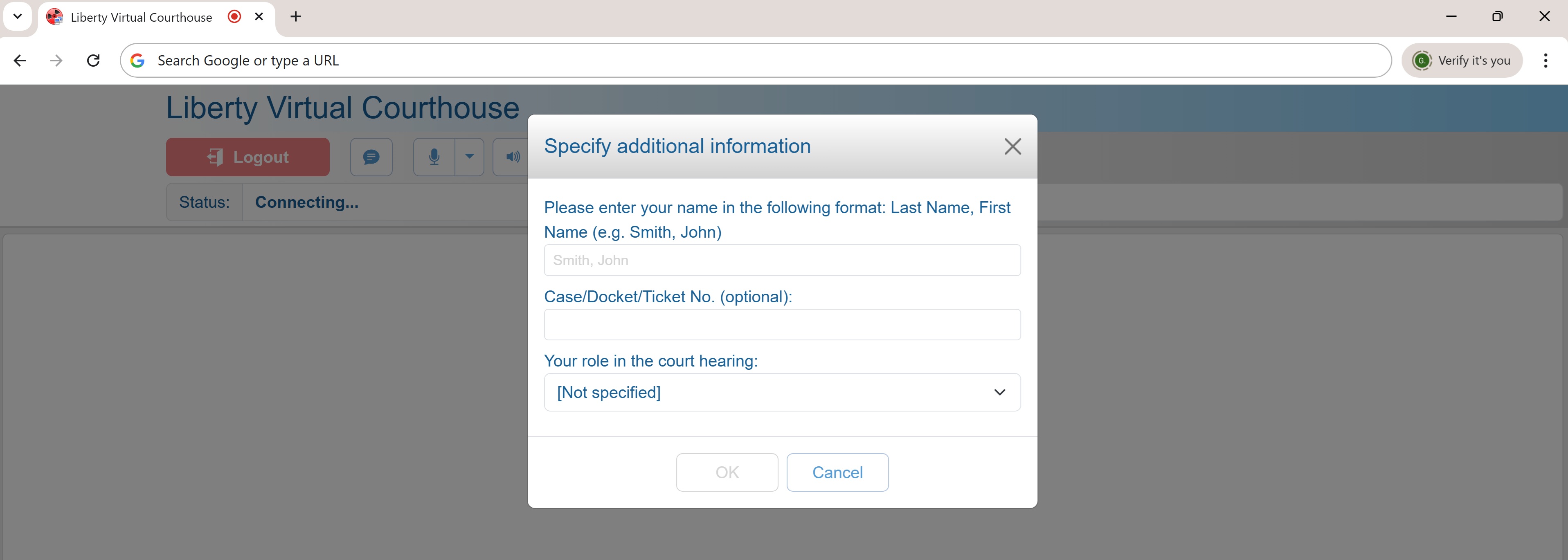 Complete the information in the Prompt Window