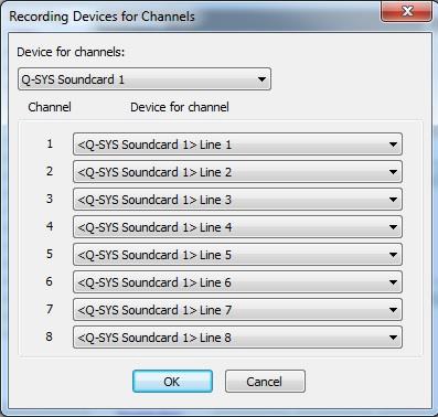 LCR Audio Input Configuration for Q-SSYS Core 110f